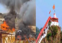 रामनगर के गर्जिया मंदिर परिसर में लगी भीषण आग, प्रसाद की सभी दुकानें जलकर राख Garjiya temple complex of Ramnagar