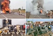 राजस्थान के सीकर में दर्दनाक हादसा, ट्रक से टकराई तेज रफ्तार कार, 2 बच्चों समेत 7 लोग जिंदा जले