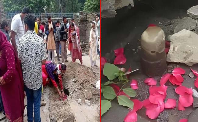 उत्तराखंड में यहाँ खुदाई के दौरान मिला प्राचीन शिवलिंग, दर्शन करने उमड़ी श्रद्धालुओं की भीड़ ancient shivalinga in jageshwar dham Almorah