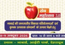 08 एवं 09 अक्टूबर को देहरादून में आयोजित होगा नाबार्ड का ‘सेब महोत्सव 3.0’